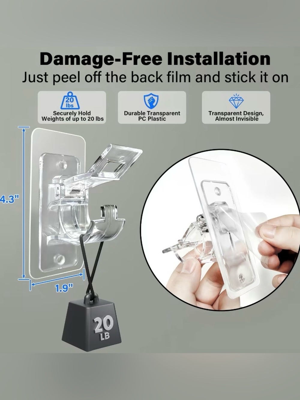 Universal Clear Acrylic Curtain Rod Bracket Mount